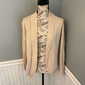 Women’s Open Front Knit Cardigan Sweater Beige Heather Oatmeal size medium